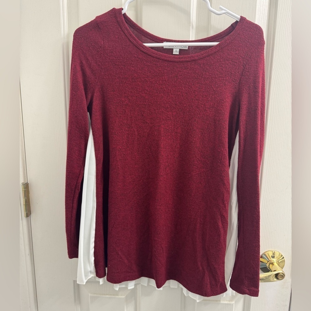 Burgundy Long Sleeve Top by Moa Moa